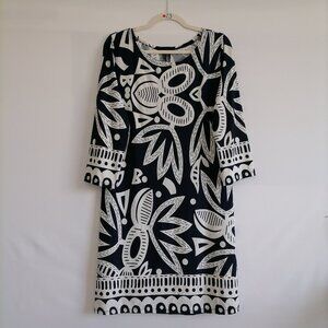 MT Collection Womens Black Geometric & Floral Inspired Print Mini Dress Size XL